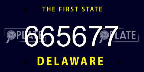665677 Delaware License Plate