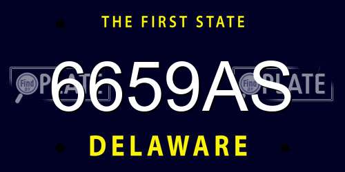 6659AS Delaware License Plate
