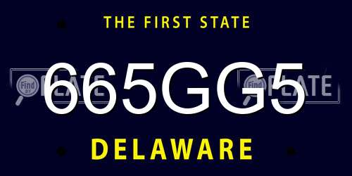 665GG5 Delaware License Plate
