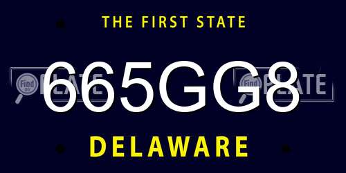 665GG8 Delaware License Plate