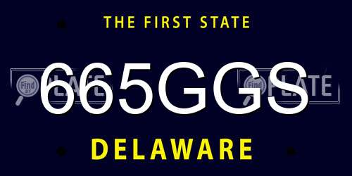 665GGS Delaware License Plate