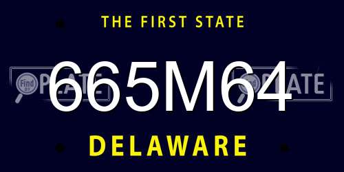 665M64 Delaware License Plate