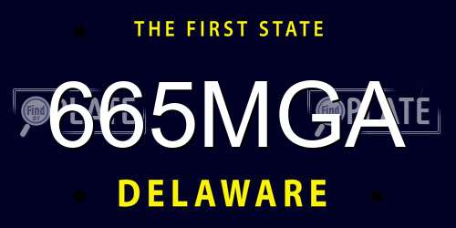 665MGA Delaware License Plate