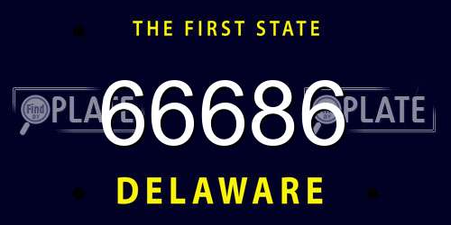 66686 Delaware License Plate