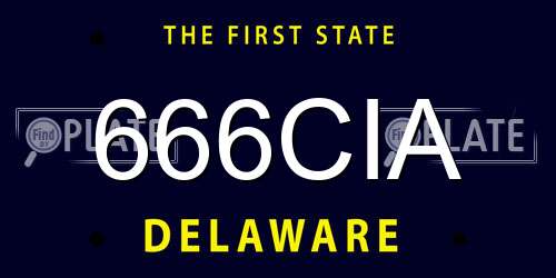 666CIA Delaware License Plate