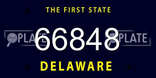 66848 Delaware License Plate