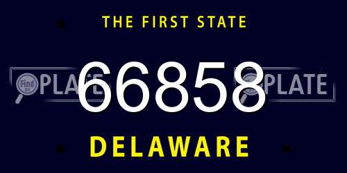 66858 Delaware License Plate