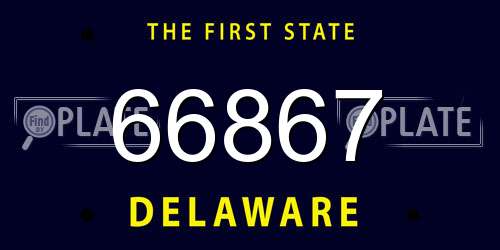 66867 Delaware License Plate
