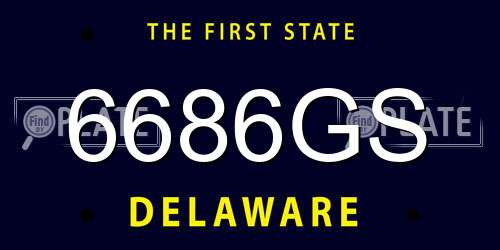 6686GS Delaware License Plate