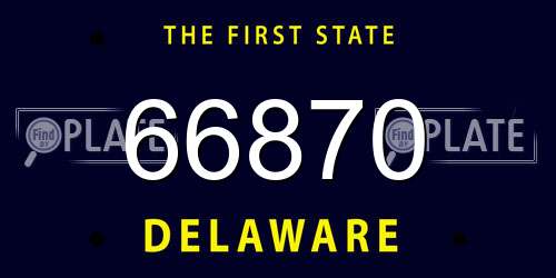 66870 Delaware License Plate