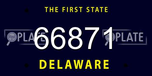 66871 Delaware License Plate