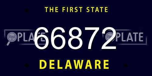 66872 Delaware License Plate