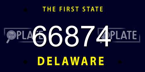 66874 Delaware License Plate