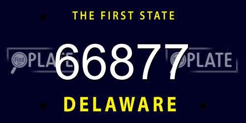 66877 Delaware License Plate