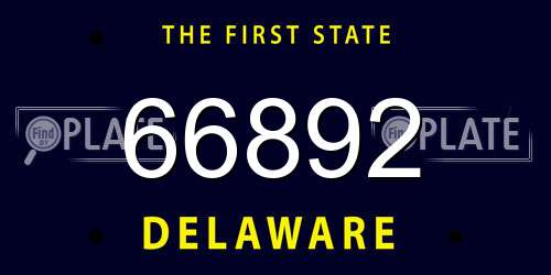 66892 Delaware License Plate