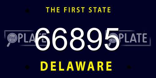 66895 Delaware License Plate