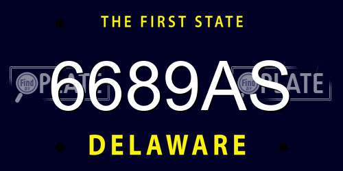 6689AS Delaware License Plate