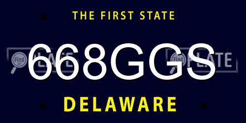 668GGS Delaware License Plate