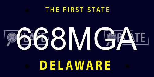 668MGA Delaware License Plate