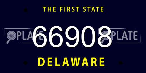 66908 Delaware License Plate