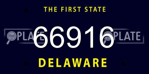 66916 Delaware License Plate