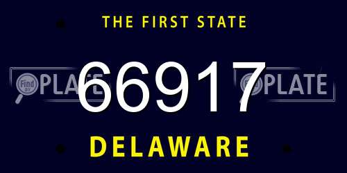 66917 Delaware License Plate