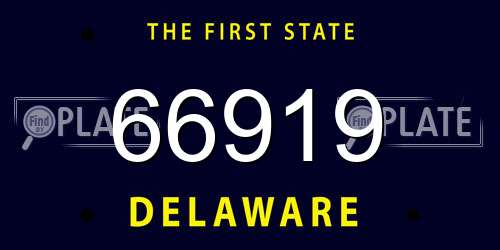 66919 Delaware License Plate
