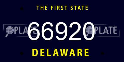 66920 Delaware License Plate