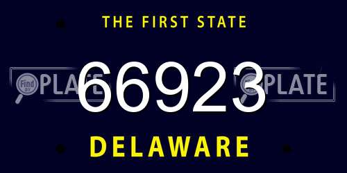 66923 Delaware License Plate