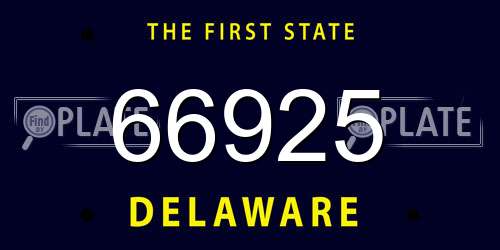 66925 Delaware License Plate