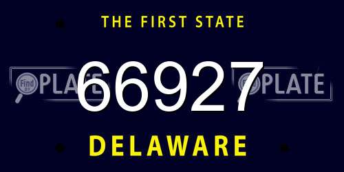 66927 Delaware License Plate
