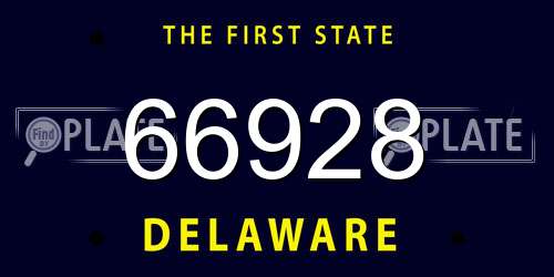 66928 Delaware License Plate