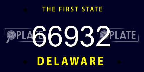 66932 Delaware License Plate