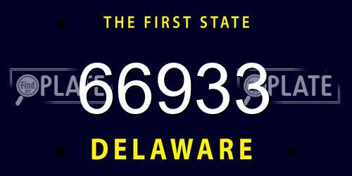66933 Delaware License Plate