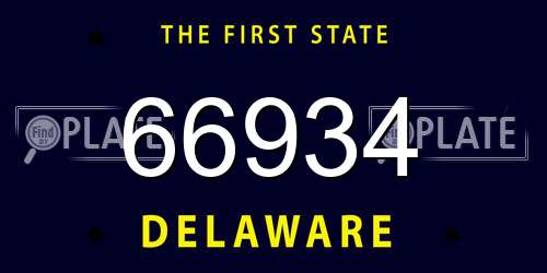 66934 Delaware License Plate