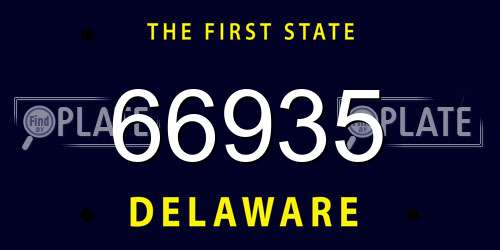 66935 Delaware License Plate