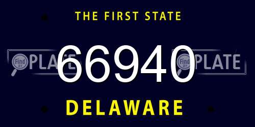 66940 Delaware License Plate