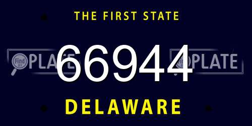 66944 Delaware License Plate