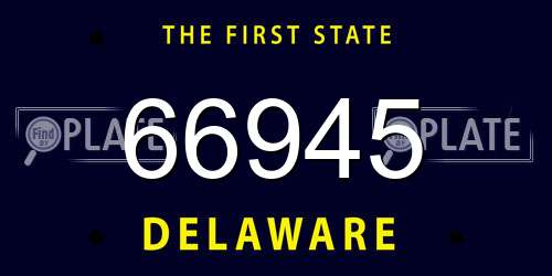 66945 Delaware License Plate