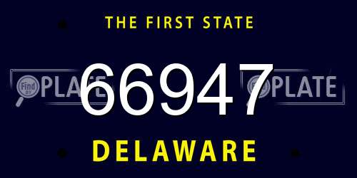66947 Delaware License Plate