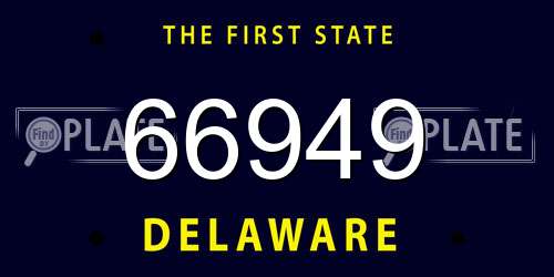 66949 Delaware License Plate