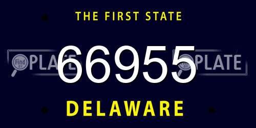 66955 Delaware License Plate