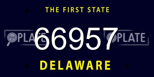 66957 Delaware License Plate