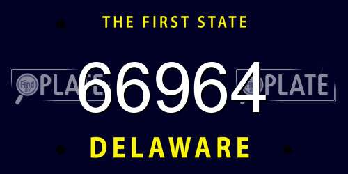 66964 Delaware License Plate