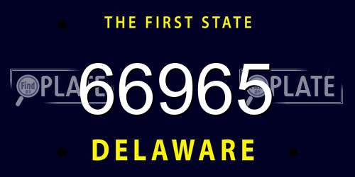 66965 Delaware License Plate