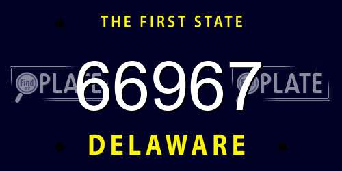 66967 Delaware License Plate