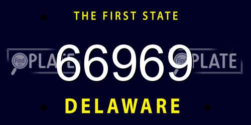 66969 Delaware License Plate