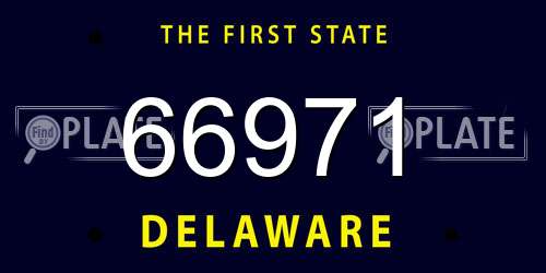 66971 Delaware License Plate