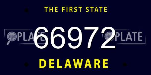 66972 Delaware License Plate