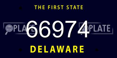 66974 Delaware License Plate